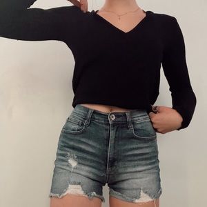 Ripped Jean Shorts